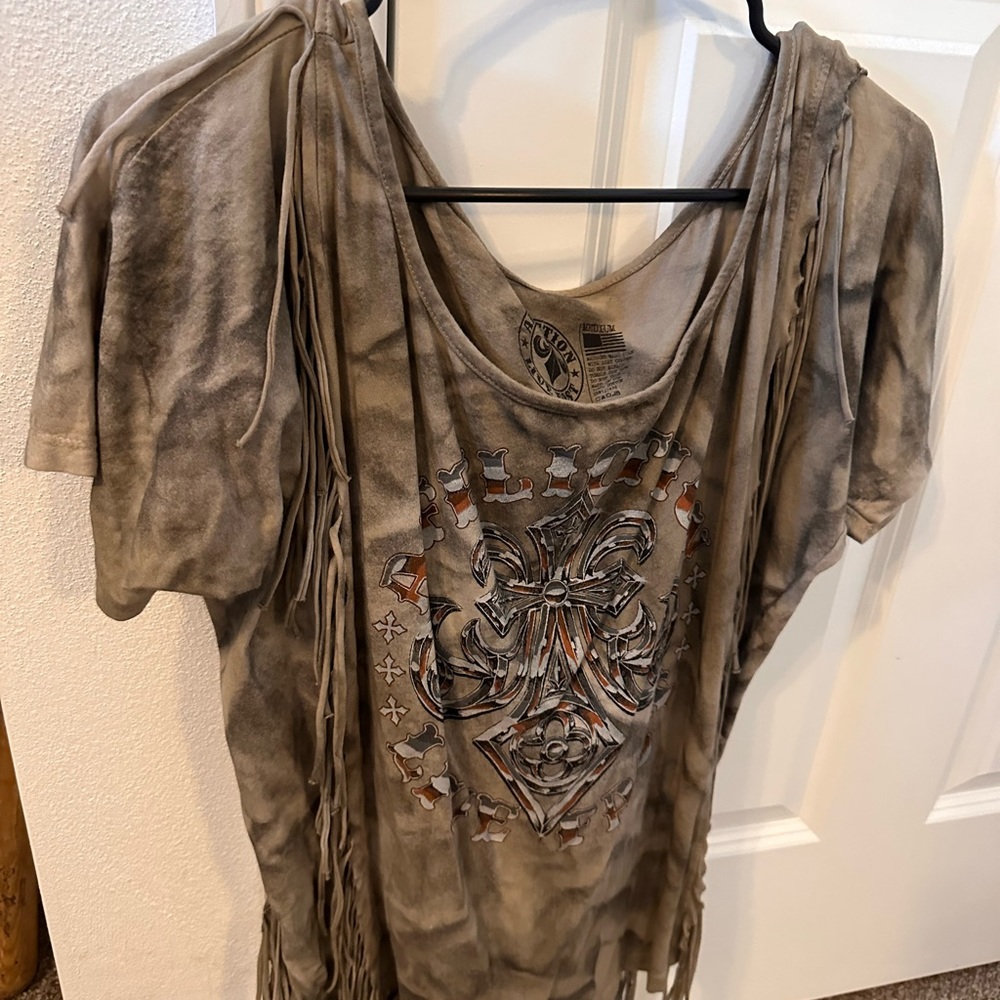 Affliction fringe top